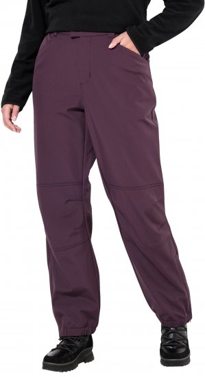 Ulla Popken Softshell Triple Function Fleece Lined Pants Dark Blackberry - Jeansy & Spodnie w Dużych Rozmiarach – Plus Size - 