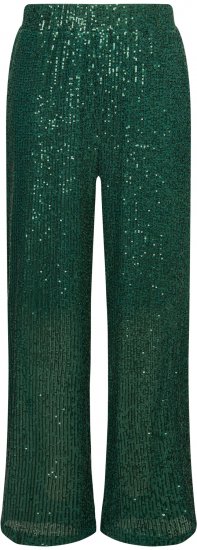 Ulla Popken Wide Leg Sequined Pants Dark Green - Jeansy & Spodnie w Dużych Rozmiarach – Plus Size - 