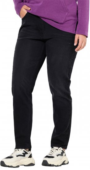 Ulla Popken Rhinestone Detail Stretch Fit Jeans Black - Jeansy & Spodnie w Dużych Rozmiarach – Plus Size - 