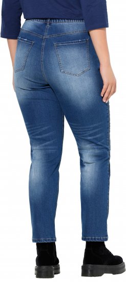 Ulla Popken Rhinestone Detail Stretch Fit Jeans Denim Blue - Jeansy & Spodnie w Dużych Rozmiarach – Plus Size - 