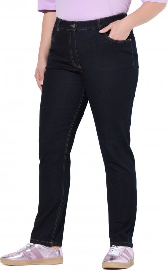 Ulla Popken Stretch Fit Jeans Dark Blue Denim - Jeansy & Spodnie w Dużych Rozmiarach – Plus Size - 