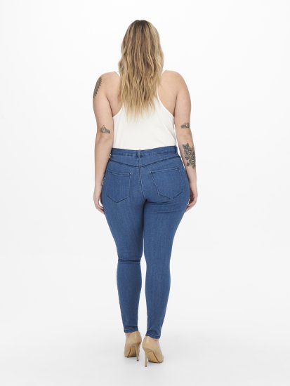 Only Carmakoma Thunder Life Skinny Fit Jeans Blue Denim - Jeansy & Spodnie w Dużych Rozmiarach – Plus Size - 