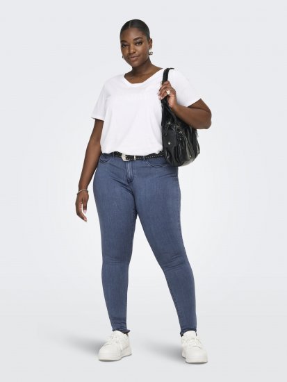 Only Carmakoma Thunder Life Skinny Fit Jeans Blue Denim - Jeansy & Spodnie w Dużych Rozmiarach – Plus Size - 
