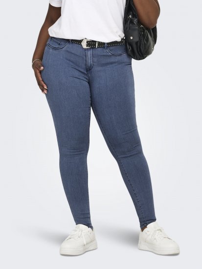 Only Carmakoma Thunder Life Skinny Fit Jeans Blue Denim - Jeansy & Spodnie w Dużych Rozmiarach – Plus Size - 