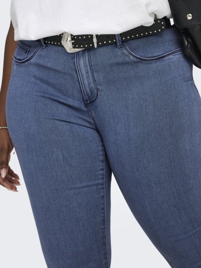 Only Carmakoma Thunder Life Skinny Fit Jeans Blue Denim - Jeansy & Spodnie w Dużych Rozmiarach – Plus Size - 