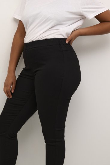 Kaffe Curve Ana Skrócone Twill Jeggings Głęboka czerń - Jeansy & Spodnie w Dużych Rozmiarach – Plus Size - 