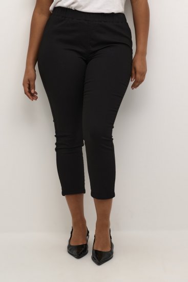 Kaffe Curve Ana Skrócone Twill Jeggings Głęboka czerń - Jeansy & Spodnie w Dużych Rozmiarach – Plus Size - 