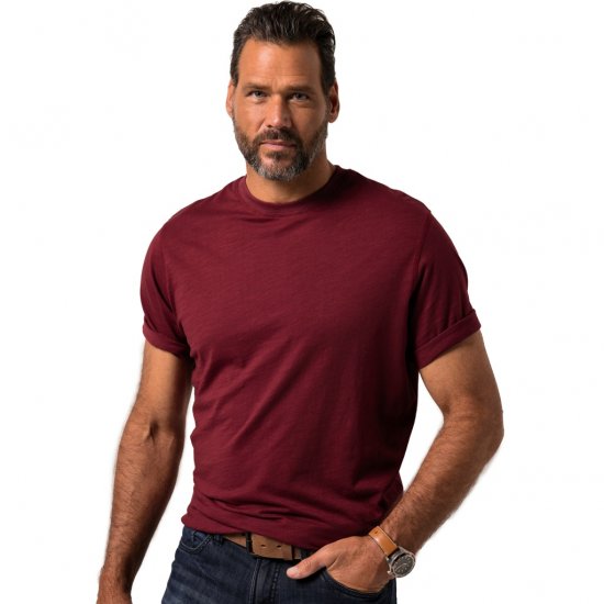 JP1880 T-Shirt Short Sleeve Soft Jersey Red - Koszulki - T-shirty meskie Duże Rozmiary - 2XL-14XL