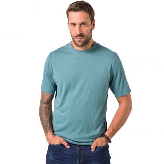 JP1880 T-Shirt Short Sleeve Soft Jersey Turquoise - Koszulki - T-shirty meskie Duże Rozmiary - 2XL-14XL