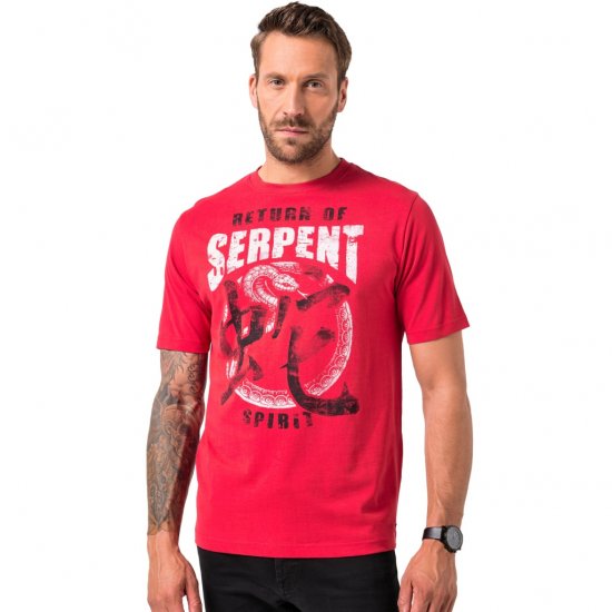 JP1880 T-Shirt Short Sleeve Serpent Red - Koszulki - T-shirty meskie Duże Rozmiary - 2XL-14XL
