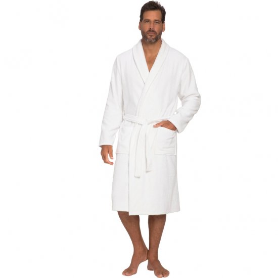 JP1880 Bathrobe Extra Soft Terry Cloth White - Bielizna & stroje kąpielowe - Bielizna & Stroje kąpielowe 2XL-8XL