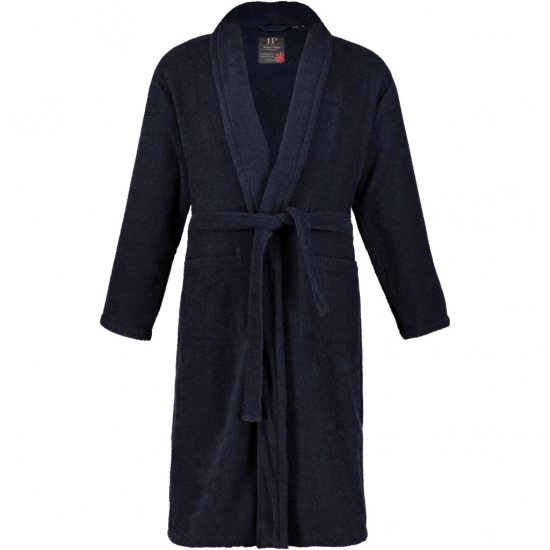 JP1880 Bathrobe Extra Soft Terry Cloth Dark Navy - Bielizna & stroje kąpielowe - Bielizna & Stroje kąpielowe 2XL-8XL