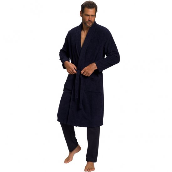 JP1880 Bathrobe Extra Soft Terry Cloth Dark Navy - Bielizna & stroje kąpielowe - Bielizna & Stroje kąpielowe 2XL-8XL