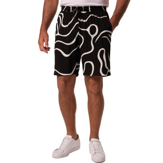 JP1880 Bermuda Shorts Soft Viscose All-over Print Black - Szorty - Szorty W40-W60