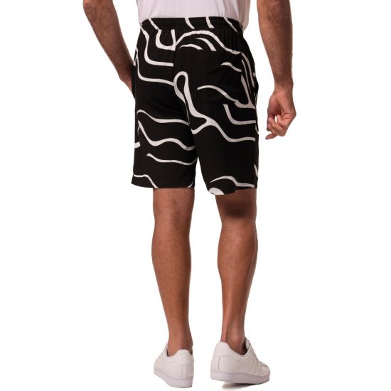 JP1880 Bermuda Shorts Soft Viscose All-over Print Black - Szorty - Szorty W40-W60