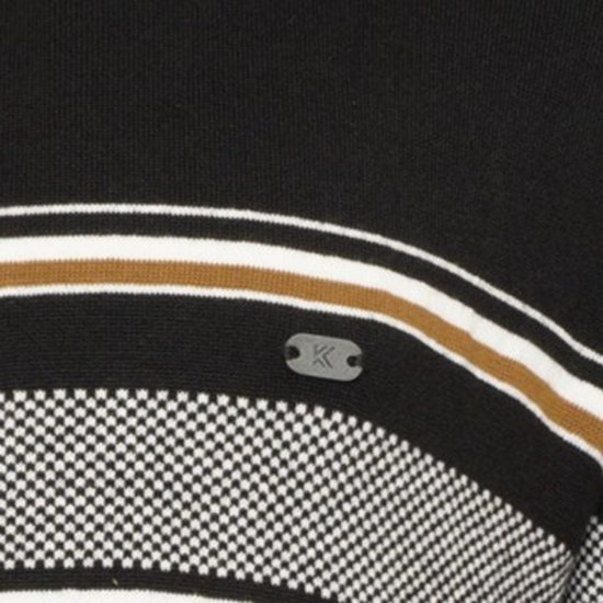 Kam Jeans 93 Stripe 1/4 Zipper Knitted Sweater Black - Bluzy & bluzy z kapturem - Bluzy & Bluzy z kapturem 2XL-12XL