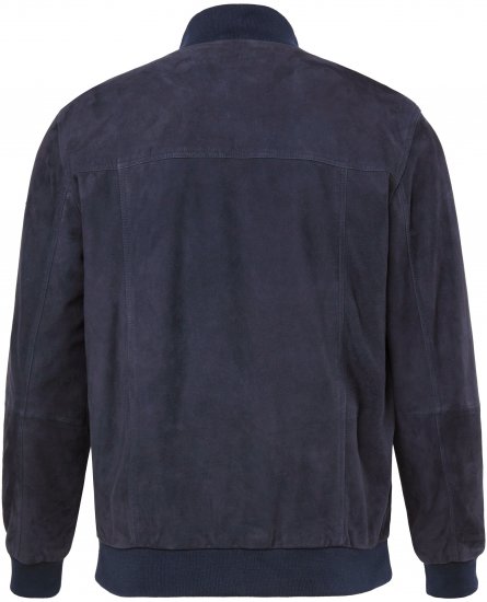 JP1880 Soft Goatskin Suede Leather Jacket Navy - Kurtki skórzane - Kurtki skórzane w dużych rozmiarach