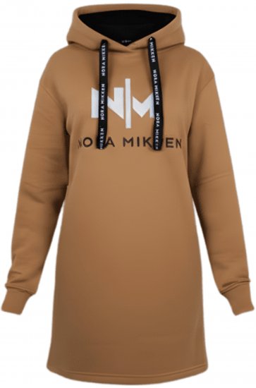 Nora Mikken KADRI WHITE Long Hoodie Camel - Bluzy & bluzy z kapturem - 