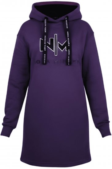 Nora Mikken KADRI WHITE Long Hoodie Purple - Bluzy & bluzy z kapturem - 