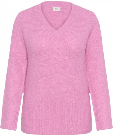 Kaffe Curve Emilia Pullover Pink Power Melange - Swetry dzianinowe - 
