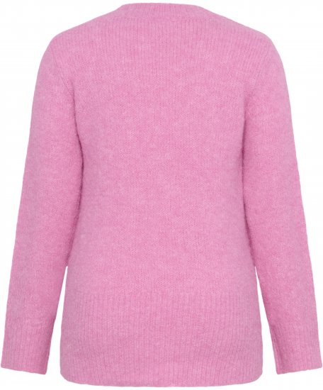 Kaffe Curve Emilia Pullover Pink Power Melange - Swetry dzianinowe - 