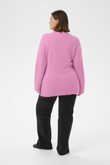 Kaffe Curve Emilia Pullover Pink Power Melange - Swetry dzianinowe - 