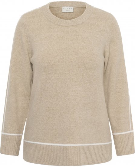 Kaffe Curve Jina Knit Pullover Feather Grey Melange - Swetry dzianinowe - 