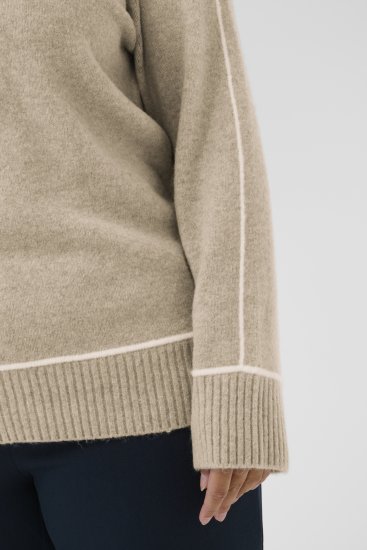 Kaffe Curve Jina Knit Pullover Feather Grey Melange - Swetry dzianinowe - 