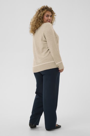Kaffe Curve Jina Knit Pullover Feather Grey Melange - Swetry dzianinowe - 