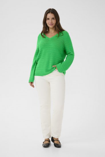 Kaffe Curve Metty Pullover Bright Green - Swetry dzianinowe - 