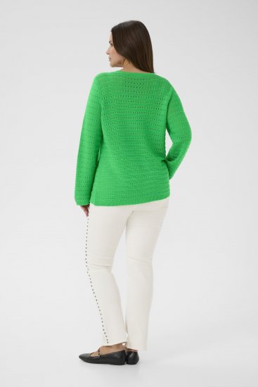 Kaffe Curve Metty Pullover Bright Green - Swetry dzianinowe - 
