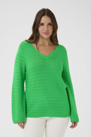 Kaffe Curve Metty Pullover Bright Green - Swetry dzianinowe - 