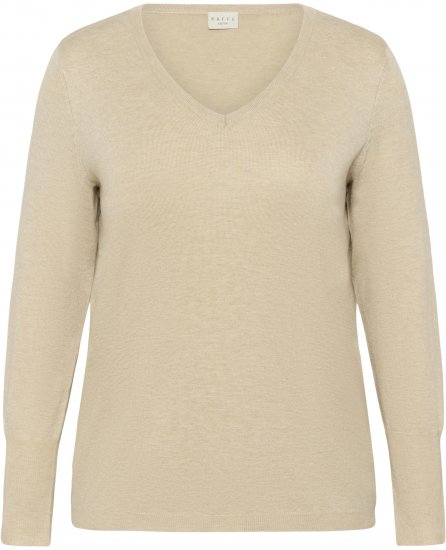 Kaffe Curve Lizzy Long Sleeve Pullover Feather Grey Melange - Swetry dzianinowe - 