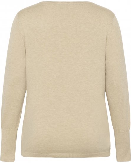 Kaffe Curve Lizzy Long Sleeve Pullover Feather Grey Melange - Swetry dzianinowe - 