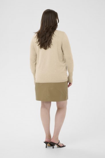 Kaffe Curve Lizzy Long Sleeve Pullover Feather Grey Melange - Swetry dzianinowe - 