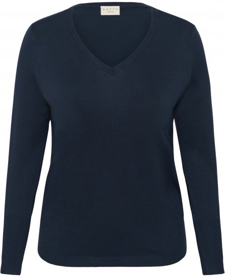 Kaffe Curve Lizzy Long Sleeve Pullover Midnight Marine - Swetry dzianinowe - 