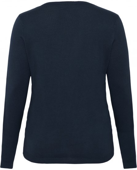 Kaffe Curve Lizzy Long Sleeve Pullover Midnight Marine - Swetry dzianinowe - 
