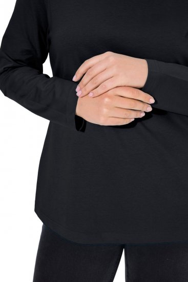 Ulla Popken Basic Long Sleeve Slim Fit Turtleneck Black - Bluzy & bluzy z kapturem - Przytulne bluzy, hoody i swetry
