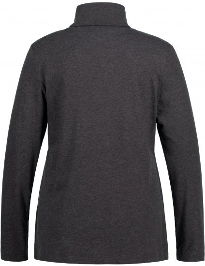 Ulla Popken Basic Long Sleeve Slim Fit Turtleneck Charcoal Grey Melange - Bluzy & bluzy z kapturem - 