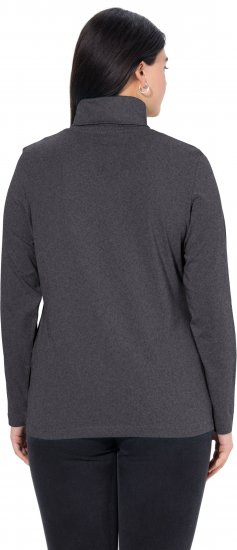 Ulla Popken Basic Long Sleeve Slim Fit Turtleneck Charcoal Grey Melange - Bluzy & bluzy z kapturem - 