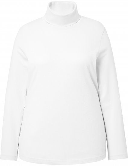 Ulla Popken Basic Long Sleeve Slim Fit Turtleneck Off-White - Bluzy & bluzy z kapturem - 