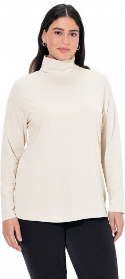 Ulla Popken Basic Long Sleeve Slim Fit Turtleneck Natural - Bluzy & bluzy z kapturem - 