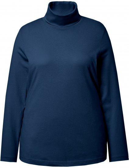 Ulla Popken Basic Long Sleeve Slim Fit Turtleneck Dark Blue - Bluzy & bluzy z kapturem - 