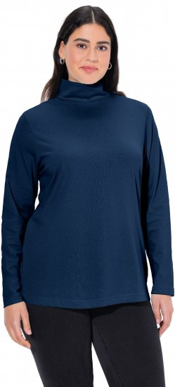 Ulla Popken Basic Long Sleeve Slim Fit Turtleneck Dark Blue - Bluzy & bluzy z kapturem - 