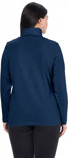 Ulla Popken Basic Long Sleeve Slim Fit Turtleneck Dark Blue - Bluzy & bluzy z kapturem - 