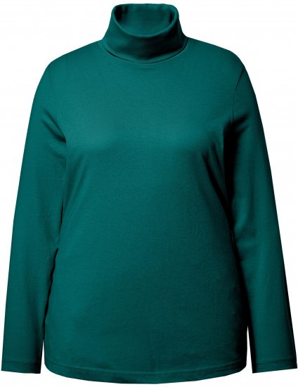 Ulla Popken Basic Long Sleeve Slim Fit Turtleneck Teal Green - Bluzy & bluzy z kapturem - 
