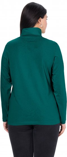 Ulla Popken Basic Long Sleeve Slim Fit Turtleneck Teal Green - Bluzy & bluzy z kapturem - 