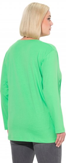Ulla Popken Back To Basics V-Neck Relaxed Fit Cotton Tee Mint Green - T-shirty - 