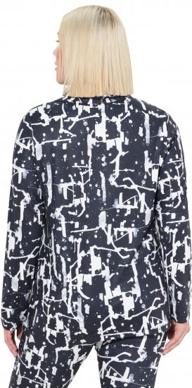 Ulla Popken Quick Drying Abstract Print Tee Black - Koszulki z nadrukiem dla kobiet - 
