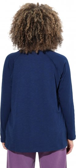 Ulla Popken Inverted Seam Long Sleeve Graphic Tee Ink Blue - T-shirty - 